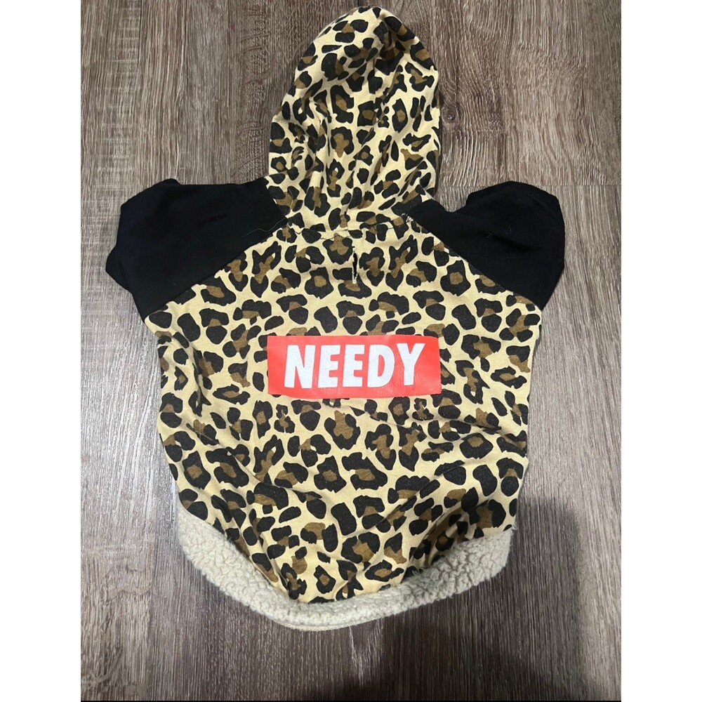 Leopard print needy dog sweater hoodie - Picture 2 of 7